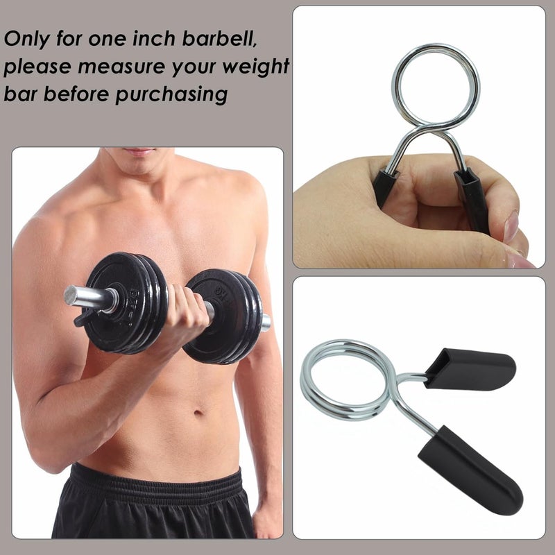 OMASUNB 8pcs Barbell Clamps, Including 4 pcs 25mm and 4pcs 28mm Barbell Clamp Spring Collar Clip Fitness Equipment Lifting KitBarbell Clips for Weight Lifting, Gym & Home Workouts Secure Weights - Image 4